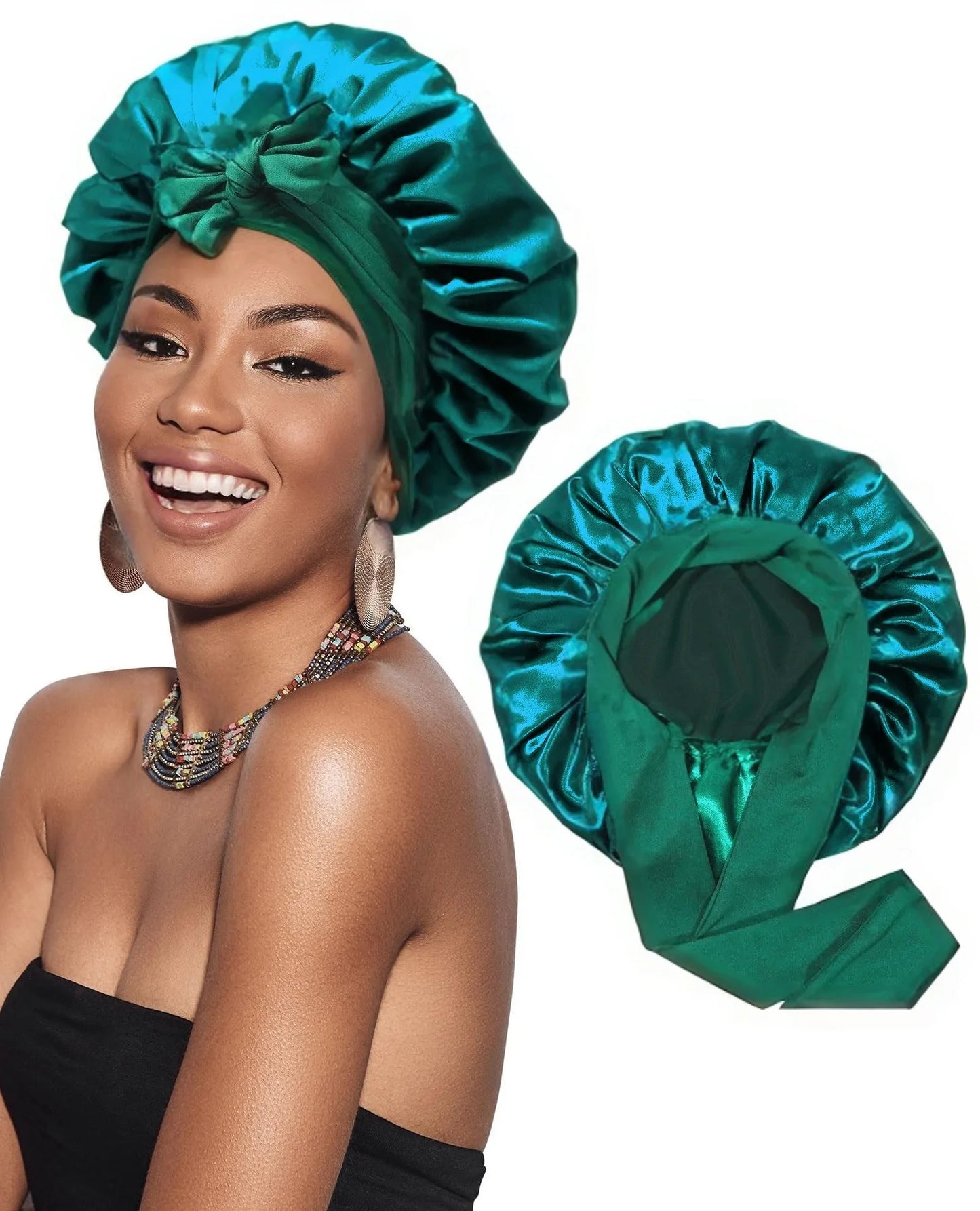 Double-Layer Satin Sleep Bonnet