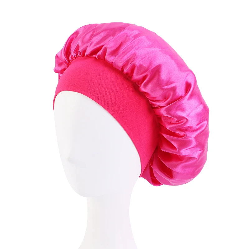 Wide-Brim Satin Nightcap