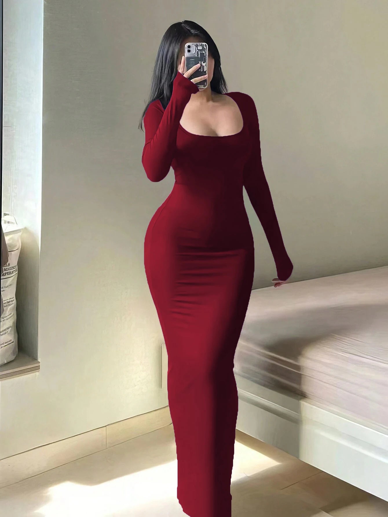 Long-Sleeve Bodycon Dress