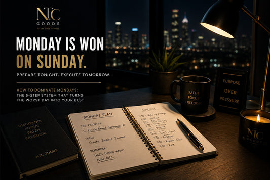 Monday Is Won On Sunday — prepare tonight, execute tomorrow. NTC Goods Monday planning ritual.