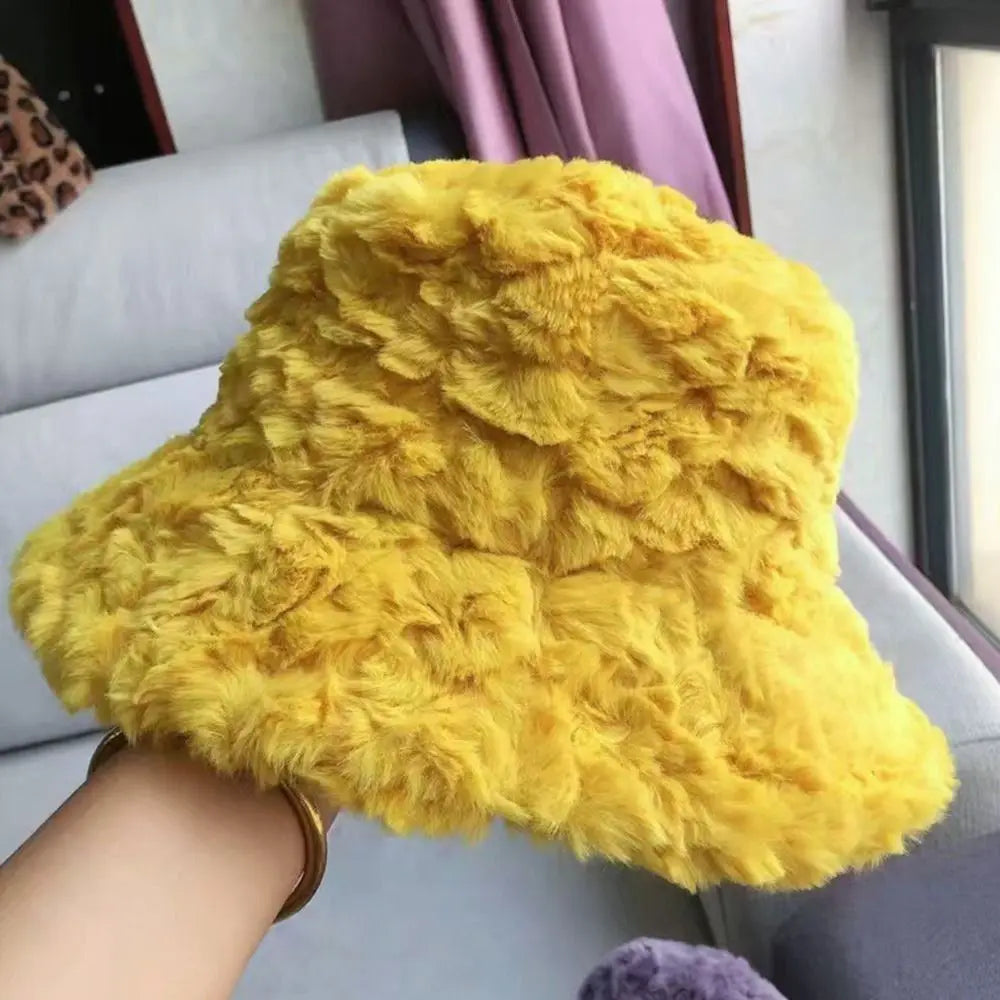 Furry Bucket Hat - Winter Plush