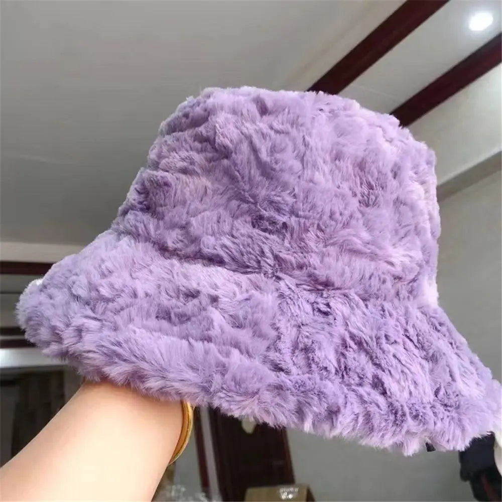Furry Bucket Hat - Winter Plush