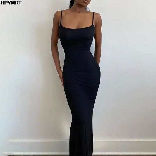 Satin Slip Maxi Dress - Backless
