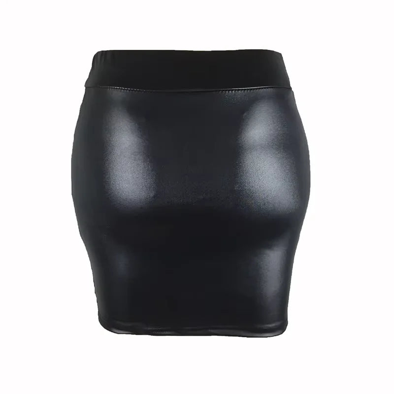PU Leather High-Waist Mini Skirt