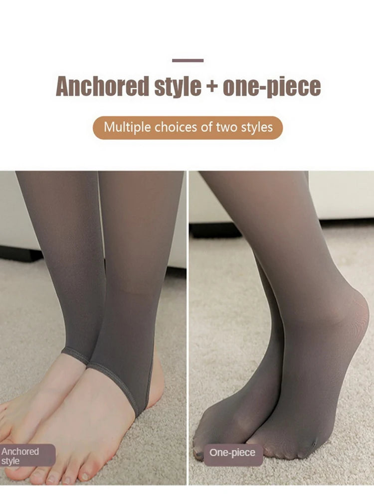 Fleece-Lined Sheer Pantyhose