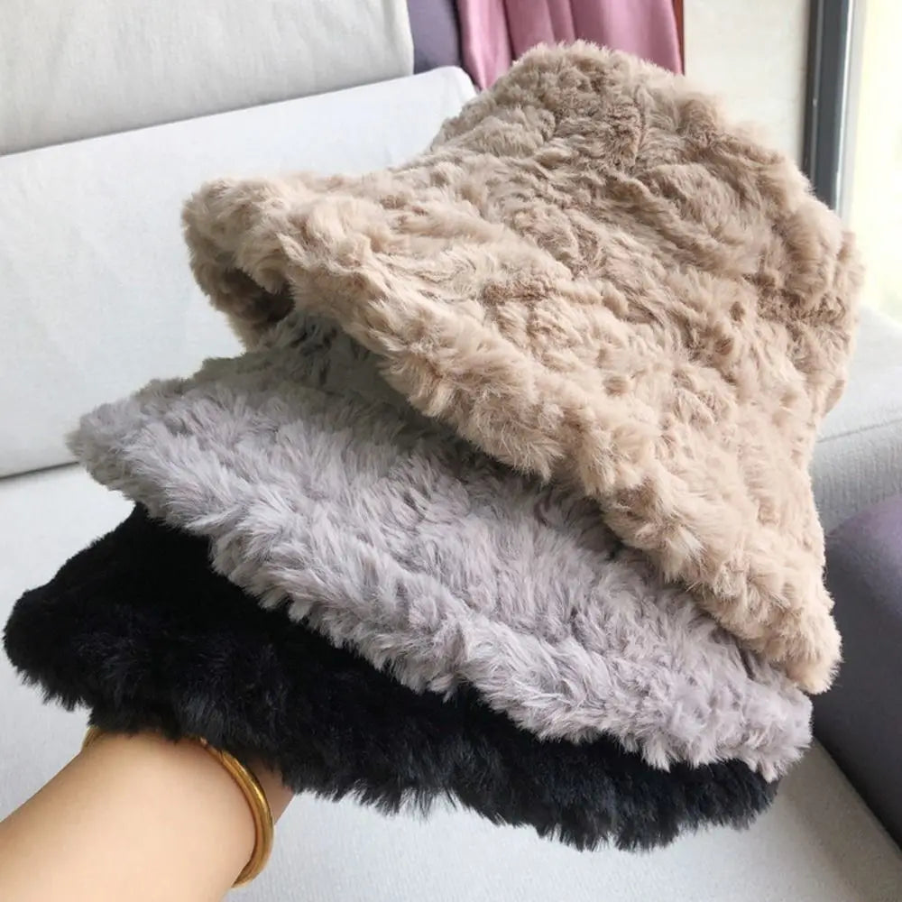 Furry Bucket Hat - Winter Plush
