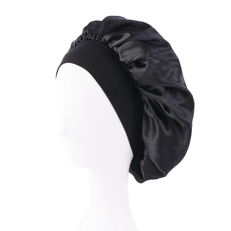 Wide-Brim Satin Nightcap