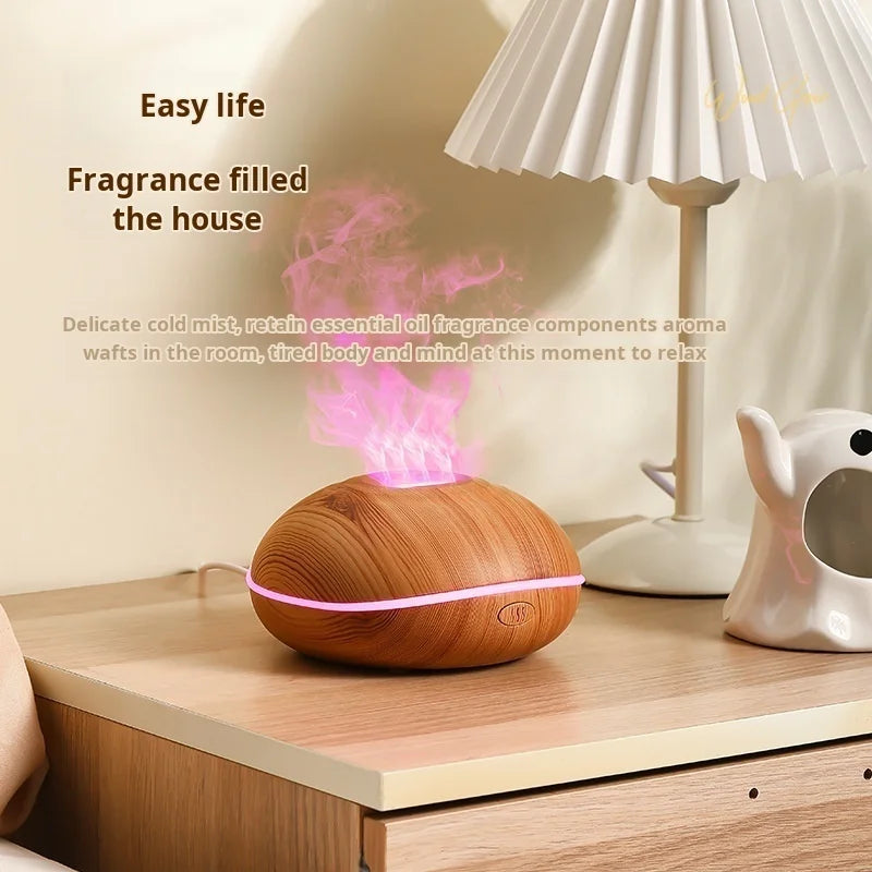Flame-Effect Aroma Diffuser - Wood Grain