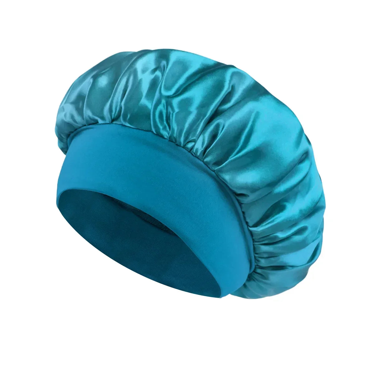 Light Blue Satin Sleep Bonnet