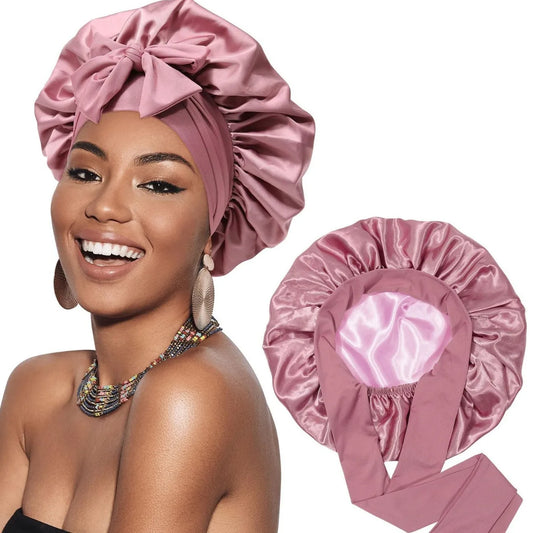 Double-Layer Satin Sleep Bonnet
