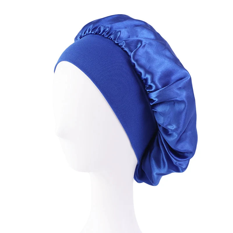 Wide-Brim Satin Nightcap