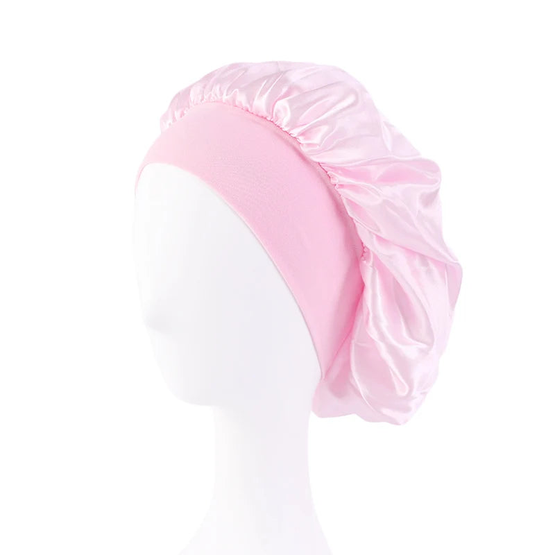 Wide-Brim Satin Nightcap