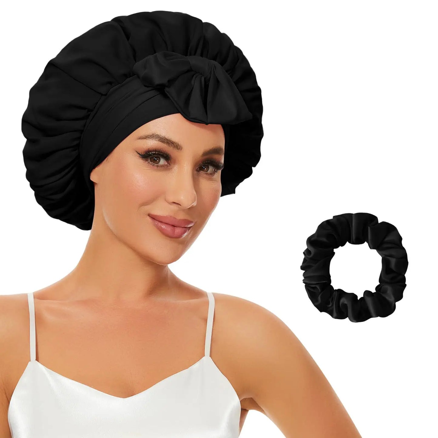 Double-Layer Satin Sleep Bonnet