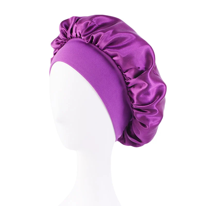 Wide-Brim Satin Nightcap