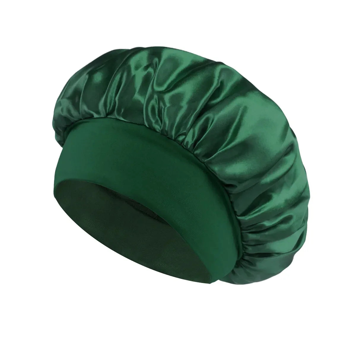 Dark Green Satin Sleep Bonnet