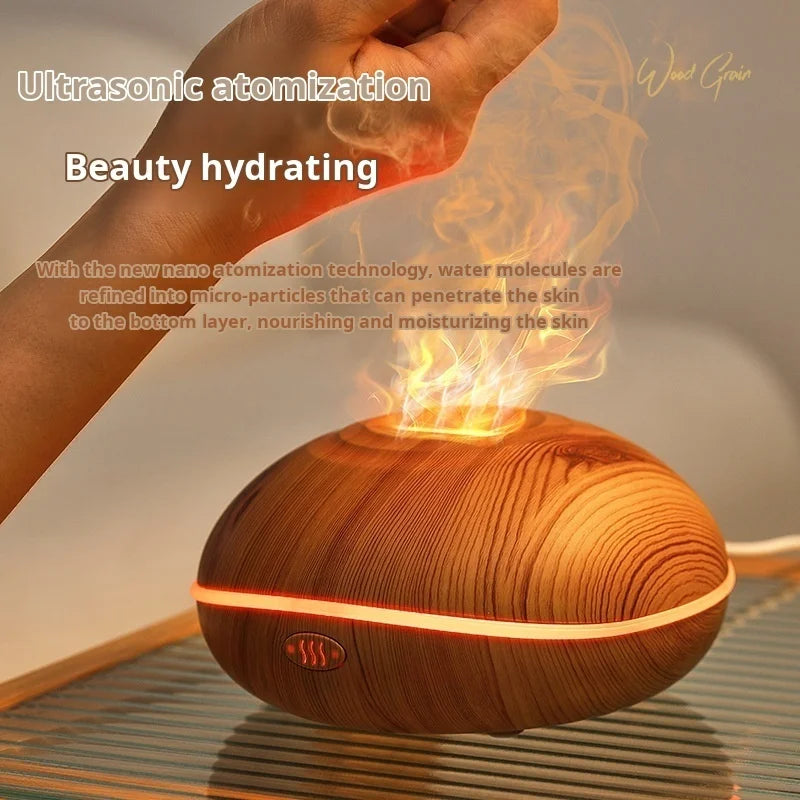 Flame-Effect Aroma Diffuser - Wood Grain