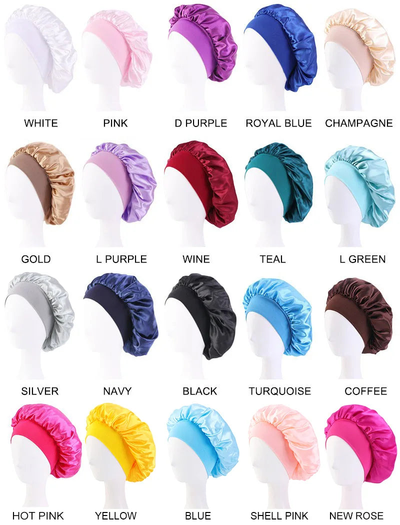 Wide-Brim Satin Nightcap