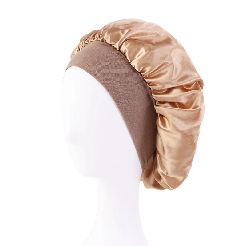Wide-Brim Satin Nightcap