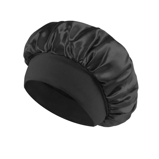 Black Satin Sleep Bonnet