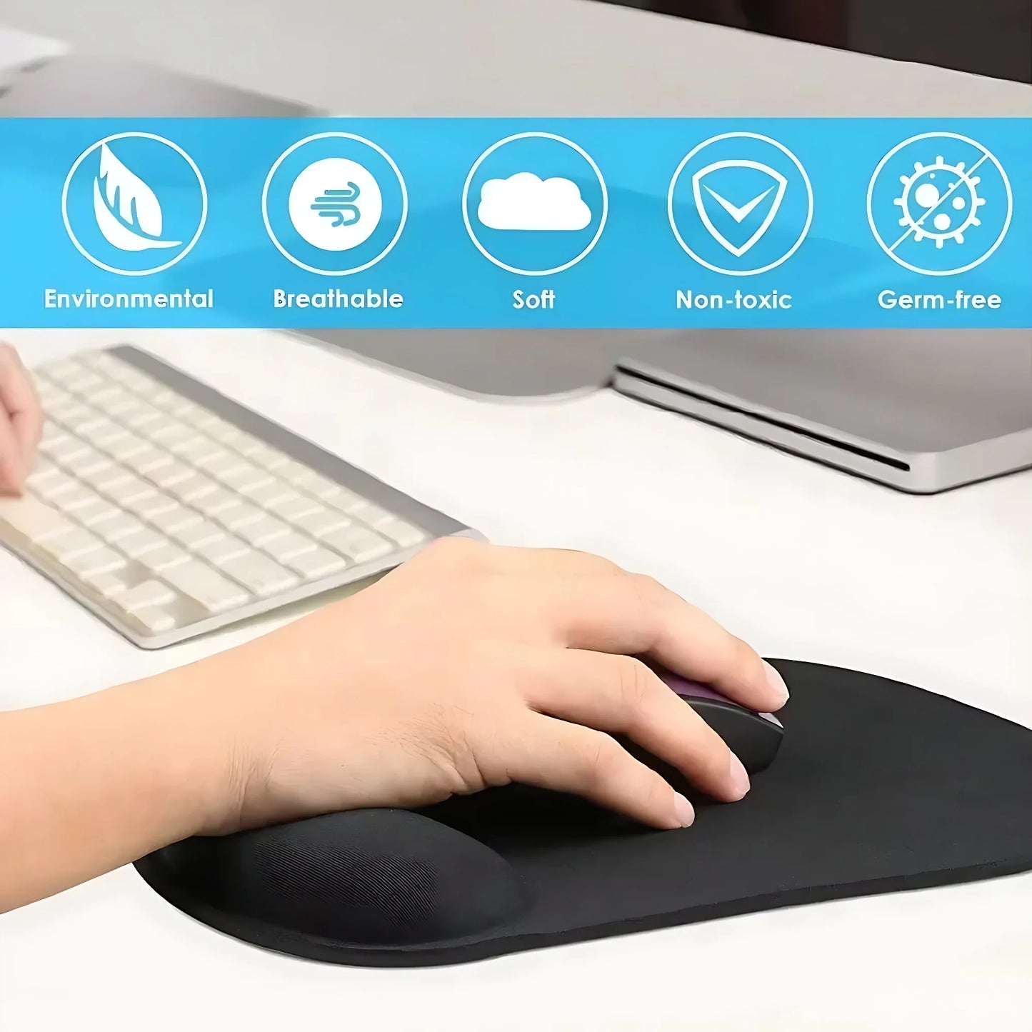 Ergonomic Wrist-Rest Mouse Pad