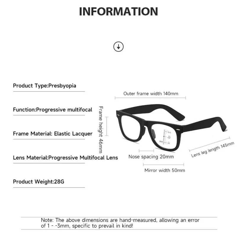 Progressive Reading Glasses - HD Lens