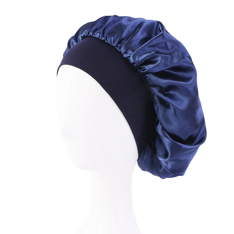 Wide-Brim Satin Nightcap