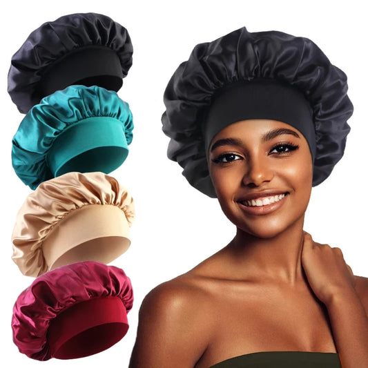 Wide-Brim Satin Nightcap
