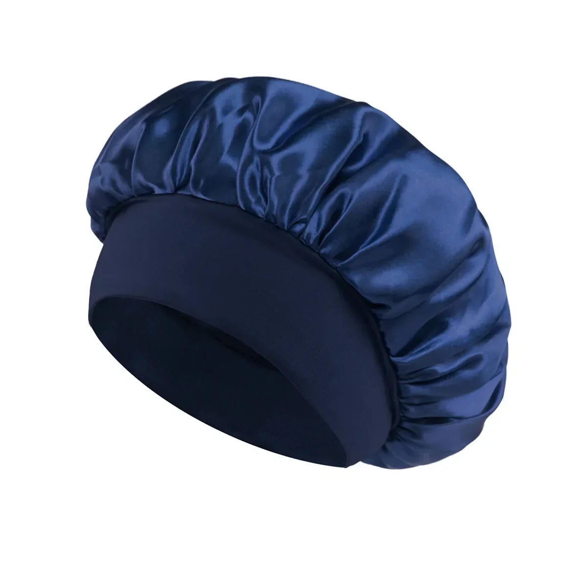 Navy Satin Sleep Bonnet