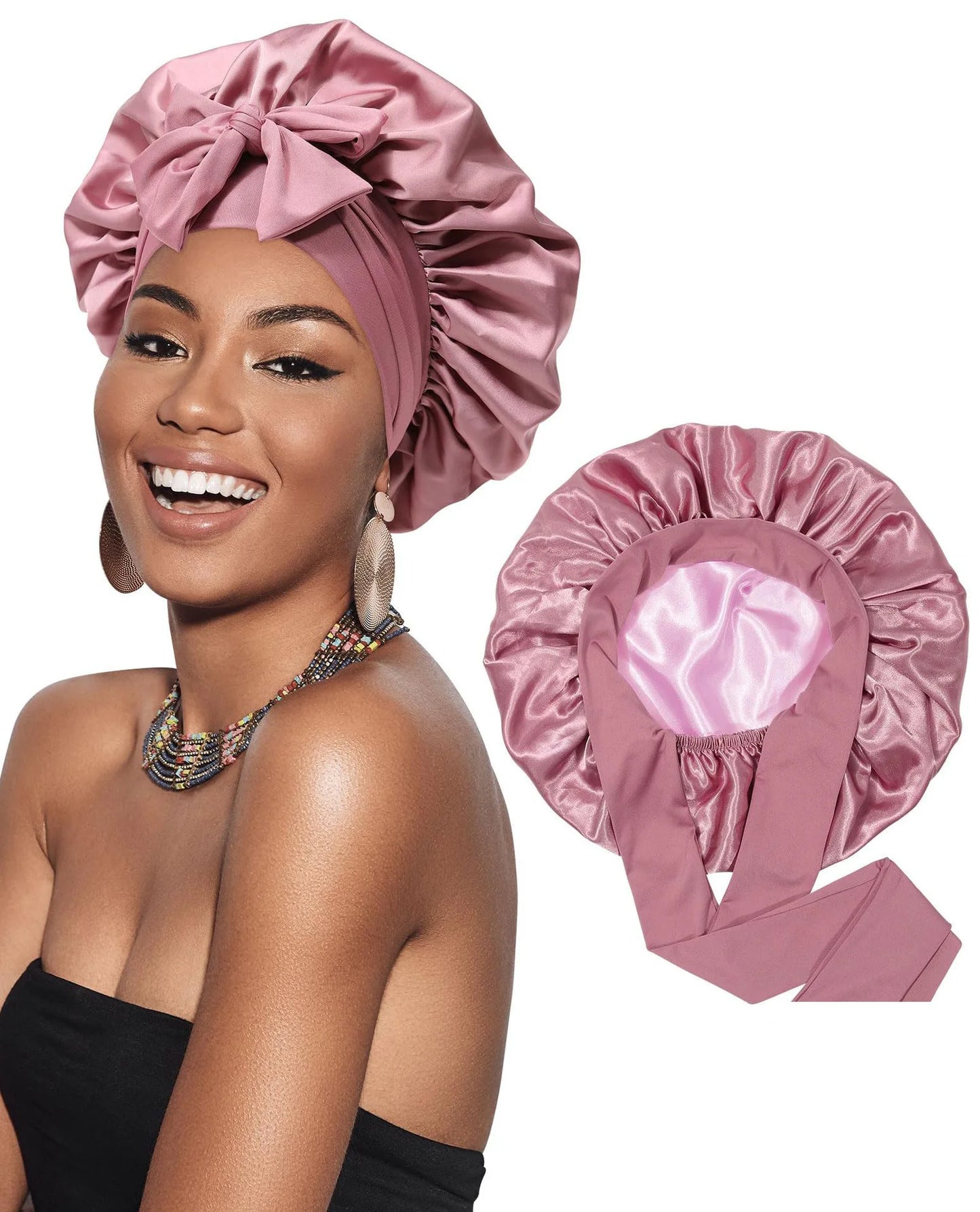 Double-Layer Satin Sleep Bonnet
