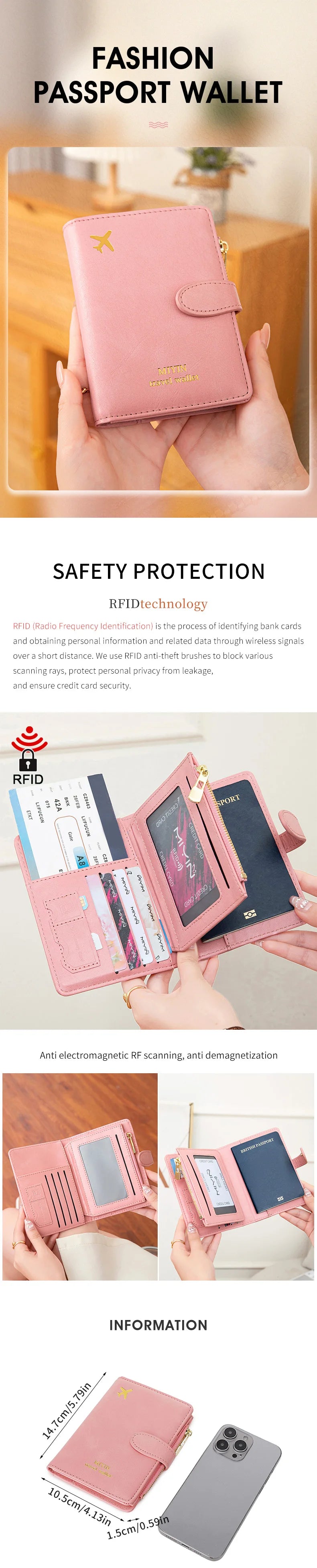 RFID Passport Holder - PU Leather