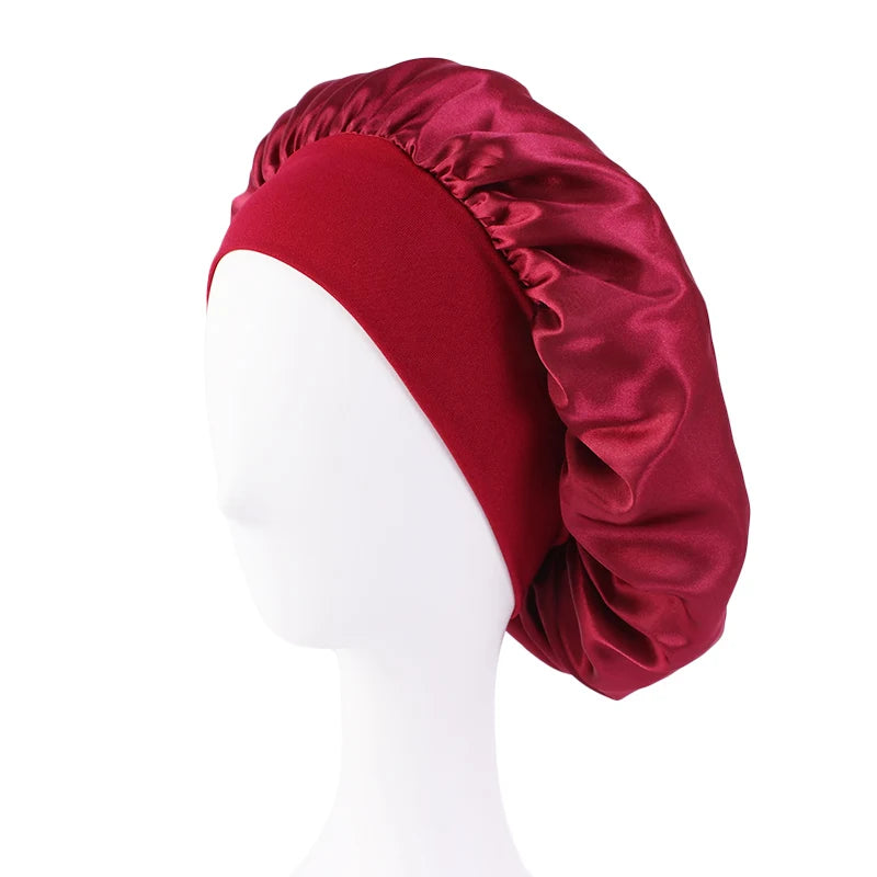 Wide-Brim Satin Nightcap