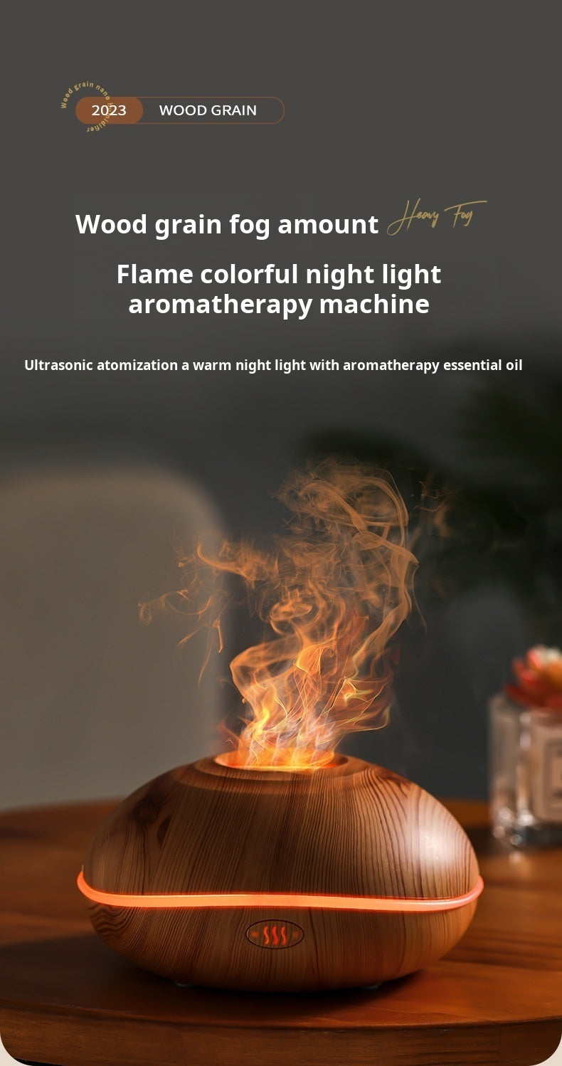 Flame-Effect Aroma Diffuser - Wood Grain