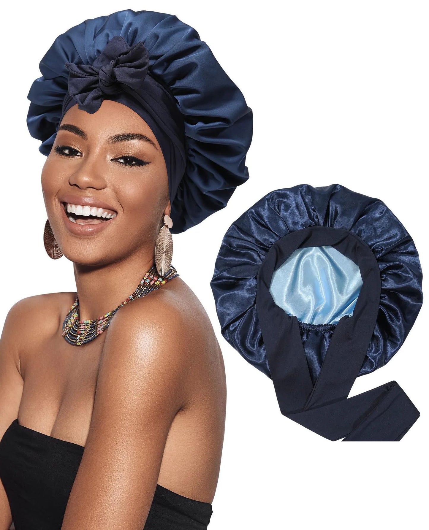 Double-Layer Satin Sleep Bonnet