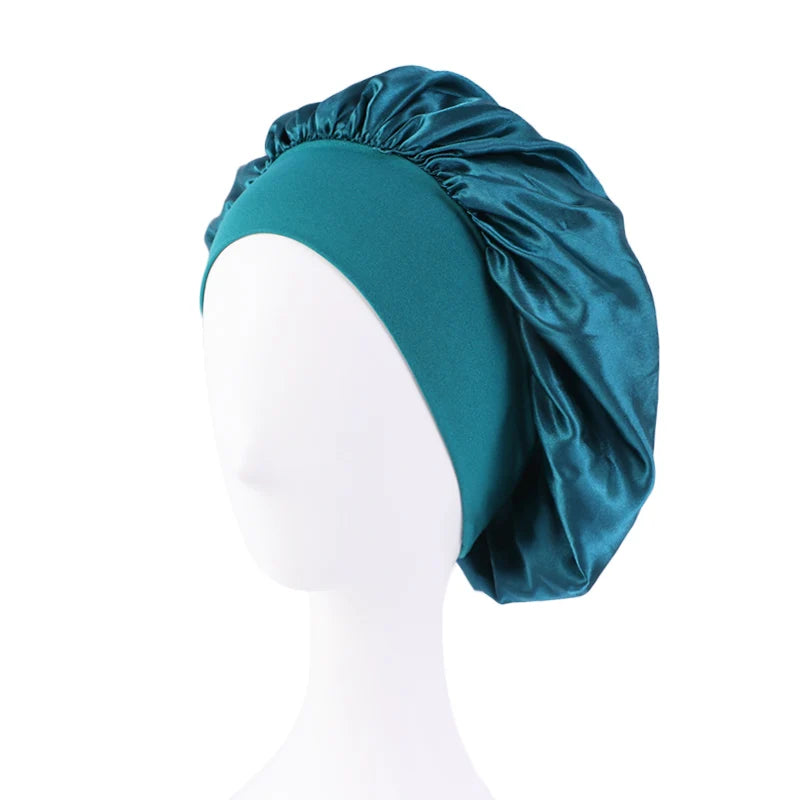 Wide-Brim Satin Nightcap