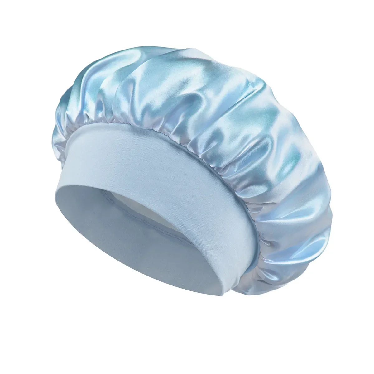 Sky Blue Satin Sleep Bonnet