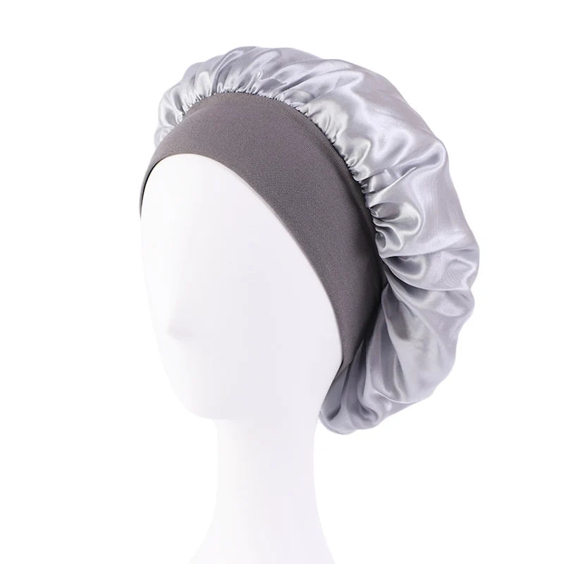 Wide-Brim Satin Nightcap