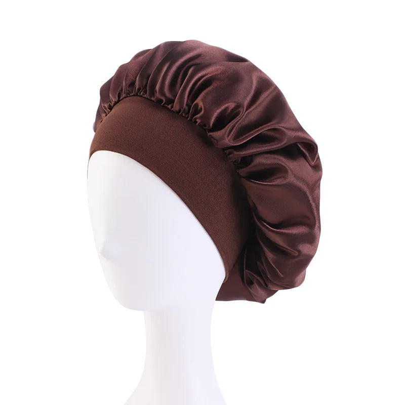 Wide-Brim Satin Nightcap