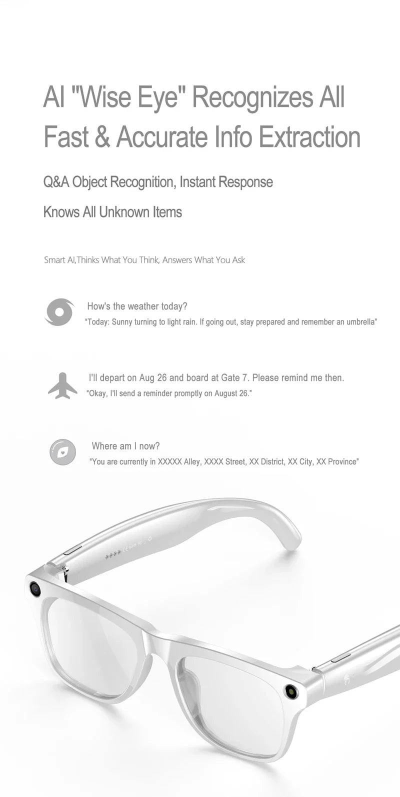 AI Camera Smart Glasses