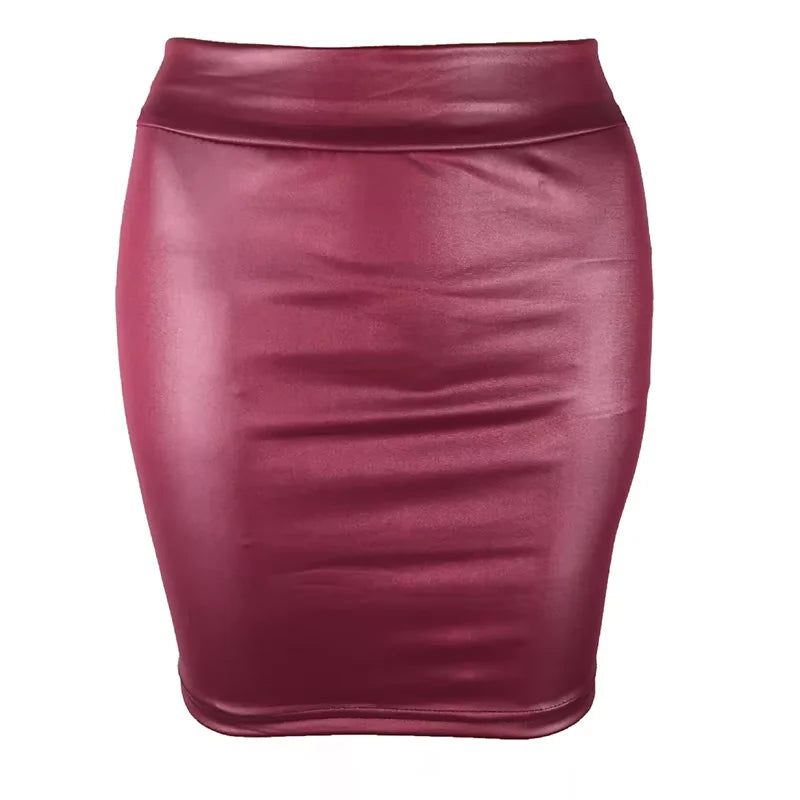 PU Leather High-Waist Mini Skirt
