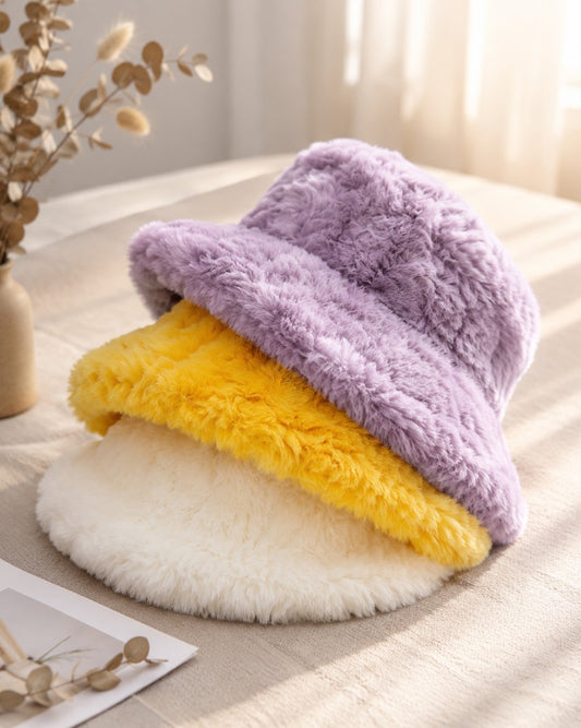 Furry Bucket Hat - Winter Plush