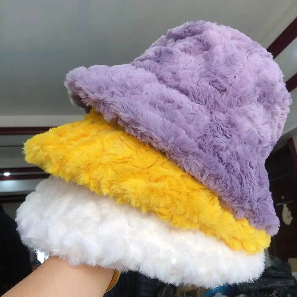 Furry Bucket Hat - Winter Plush