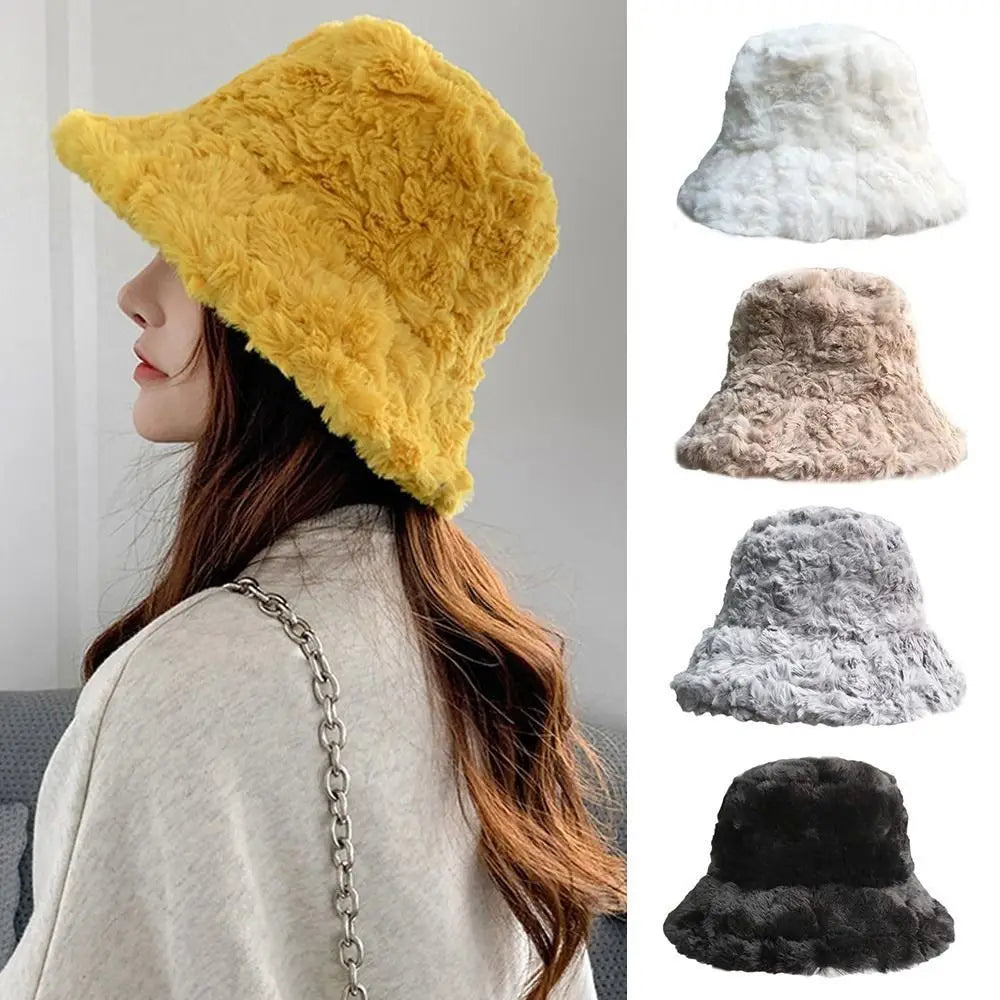 Furry Bucket Hat - Winter Plush