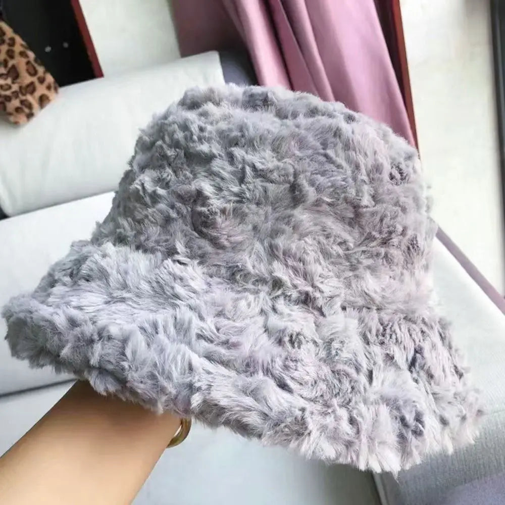 Furry Bucket Hat - Winter Plush