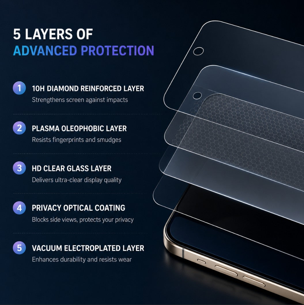 iPhone Privacy Screen Protector - 5 Layers of Advanced Protection